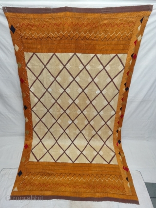 Phulkari From West(Pakistan)Punjab. India.Known as Chand Bagh.C.1900. Floss silk on hand spun cotton ground cloth(DSC04729).                  