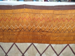 Phulkari From West(Pakistan)Punjab. India.Known as Chand Bagh.C.1900. Floss silk on hand spun cotton ground cloth(DSC04729).                  