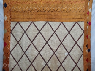 Phulkari From West(Pakistan)Punjab. India.Known as Chand Bagh.C.1900. Floss silk on hand spun cotton ground cloth(DSC04729).                  