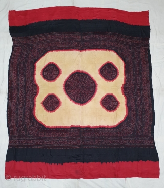 Ceremonial Tie and Dye Odhani known as Kumbhi,Tie and Dye Work on the Gajji-Silk From Kutch Region of Gujarat, India. c.1900. Its size is 150cmX180cm. This were Traditionally used mainly by Muslim  ...