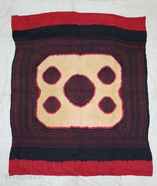 Ceremonial Tie and Dye Odhani known as Kumbhi,Tie and Dye Work on the Gajji-Silk From Kutch Region of Gujarat, India. c.1900. Its size is 150cmX180cm. This were Traditionally used mainly by Muslim  ...