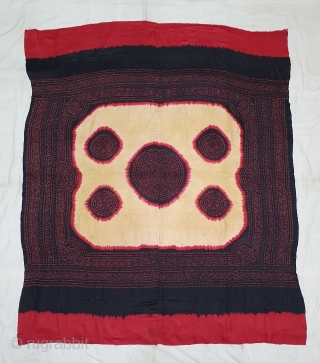 Ceremonial Tie and Dye Odhani known as Kumbhi,Tie and Dye Work on the Gajji-Silk From Kutch Region of Gujarat, India. c.1900. Its size is 150cmX180cm. This were Traditionally used mainly by Muslim  ...