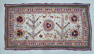 Khil Wall Hanging From Chotila Taluka of Surendranagar District Of Gujarat.India.Used by the Rabari shepherd Community of Chotila Taluka.C.1900. Its size is 88cmX164cm(20200217_153842).
          