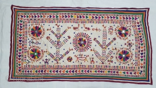 Khil Wall Hanging From Chotila Taluka of Surendranagar District Of Gujarat.India.Used by the Rabari shepherd Community of Chotila Taluka.C.1900. Its size is 88cmX164cm(20200217_153842).
          