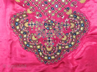 Abha (Abho) Of Fine Embroidery from the Syed Community of Banni District Kutch Gujarat. India. India. Silk Embroidered with Silk Threads, Tiny Mirror-Glass Discs(20250220_162523).         