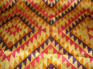 Phulkari From West(Pakistan) Punjab.India.known As Panchrangi Bagh very Rare influence of Shisha Design,Very rare kind of Bagh(DSC01490 New).               