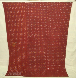 Woman’s Shawl Odhani(Cotton)Probably from Bhanushali Group From Kutch Gujarat India.Its size is 150cmX200cm(DSC02728 new).                   