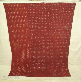 Woman’s Shawl Odhani(Cotton)Probably from Bhanushali Group From Kutch Gujarat India.Its size is 150cmX200cm(DSC02728 new).                   