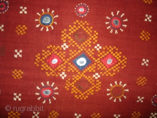 Woman’s Shawl Odhani(Cotton)Probably from Bhanushali Group From Kutch Gujarat India.Its size is 150cmX200cm(DSC02728 new).                   