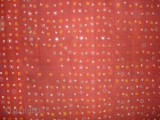 Woman’s Shawl Odhani(Cotton)Probably from Bhanushali Group From Kutch Gujarat India.Its size is 150cmX200cm(DSC02728 new).                   