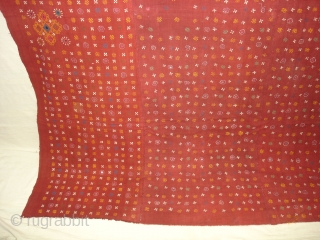 Woman’s Shawl Odhani(Cotton)Probably from Bhanushali Group From Kutch Gujarat India.Its size is 150cmX200cm(DSC02728 new).                   