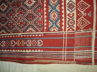 Patola Imitation(cotton)Block Print and Kalamkar,Probably Made to order in India or might be Indonesia.Its size is 70cmX275cm(DSC03023 New).               
