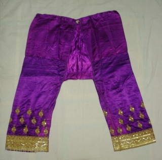 Ceremonial Woman's Trouser(Ejar)From Gujarat India.C.1900.Zari Embroidery on Gajji-Silk,This were traditionally used mainly by Vohra-Muslim family of Gujarat India(DSC05217 New).              