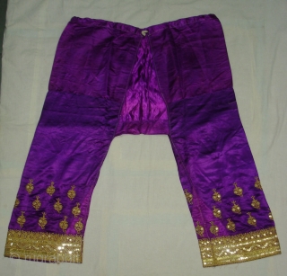 Ceremonial Woman's Trouser(Ejar)From Gujarat India.C.1900.Zari Embroidery on Gajji-Silk,This were traditionally used mainly by Vohra-Muslim family of Gujarat India(DSC05217 New).              