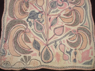 Kantha Quilted and embroidered cotton kantha Probably From East Bengal(Bangladesh) region,India.Its size is 55cmX88cm(DSC04426 New).                  