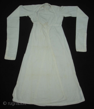 Angarkha(Coat)fine Muslin Cotton with Applied work,From Surat ,Gujarat. India.C.1900.Worn by Royal Vohra Muslims Family Of Gujarat(DSC04527 New).                