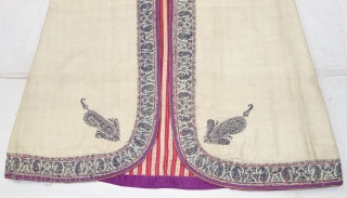 Choga (Coat) Kani Jamawar and Embroidery with keri butis From Kashmir, India. c.1900.
Its Size L-100cm, Round-134cm,Sleeve-19cmX63cm(DSC07527).                 