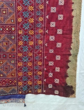 Odhani Bishnoi Shawl From Shekhawati District of Rajasthan, India. Odhani Look Like Tie and Dye,But Embroidered one by one on the cotton Khadder (Village Khadi)cloth with natural colours,From the Villages of Shekhawati  ...