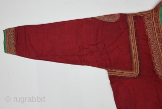 A Fine Embroidery Robe Choga this is a man's Robe Decorated fine densely embroidery along with its Edges, Pendant motifs at the center of the back and on the shoulders. From Kashmir  ...