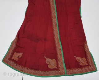 A Fine Embroidery Robe Choga this is a man's Robe Decorated fine densely embroidery along with its Edges, Pendant motifs at the center of the back and on the shoulders. From Kashmir  ...