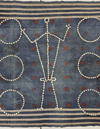 Rare Indigo Blue Color , Naga Sangtam Tribe Supong Warrior Shawl with Cowrie Shells On Hand Woven Cotton From Nagaland , North-East India.

This naga warrior Supong shawl was most likely worn by  ...