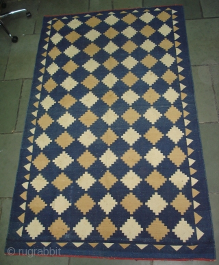 Jail Dhurrie(Cotton),From Bikaner.Rajsthan.India.Its size is 145cmx235cm.Its only used for some Festival time(DSC02115 New).                    