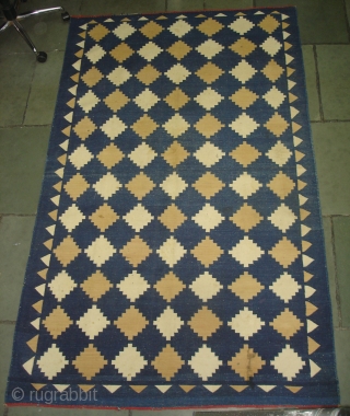 Jail Dhurrie(Cotton),From Bikaner.Rajsthan.India.Its size is 145cmx235cm.Its only used for some Festival time(DSC02115 New).                    