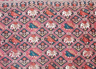 Nari Kunj Patola Saree, Silk Double Ikat, Probably Patan Gujarat. India.This Patola uses one of the rarest designs, known as Nari Kunj Patola. This Patola is showing the Popat Kunjar Bhat, Hathi  ...