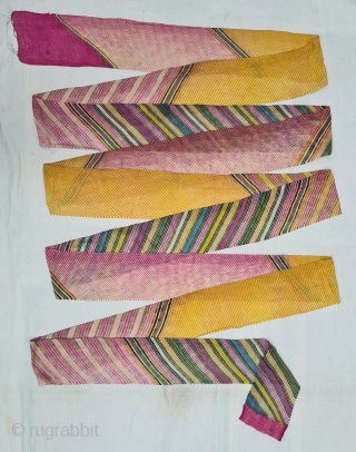 Panch Rangi (Five Colours) Multi-Colour- Multi-Design, Lahariya Tie and Dye Mothara Turban From Shekhawati District of Rajasthan. India. Its size is near by 8 to 10 meters(20210309_143935).
      