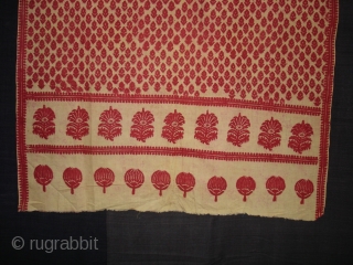 Floral Block Printed Cotton Patka(Head Cover)From Nakhatrana,District of Kutch,Gujarat,India.Its size is 70X440cm.Condition is very good.Its Rare piece of Patka(DSC08125 New).             