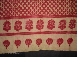 Floral Block Printed Cotton Patka(Head Cover)From Nakhatrana,District of Kutch,Gujarat,India.Its size is 70X440cm.Condition is very good.Its Rare piece of Patka(DSC08125 New).             