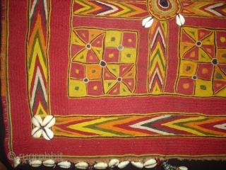 Ceremonial Banjara Chakla From Karnataka,South India.Embroidered on cotton.C.1900.Its size is 44cmX45cm(DSC03257 New).                     