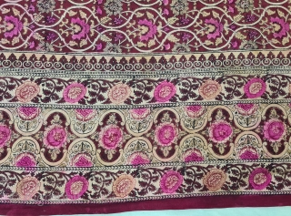 Floral Chintz Kalamkari Canopy, Hand-Drawn , With Wood Block- Mordant- And Resist-Dyed Cotton,  From Sindh or Lahore Region of North-West India. India.  
C.1850-1870.Its size is 162cmX230cm (20210317_140550).

       