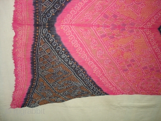 Odhani Cotton, Tie-Dyed Rajasthan, Perhaps Jodhpur Distric, India ,Its size is 100cmX210.Contion is very Good(DSC08585 New).                 