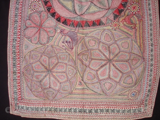 Kantha Quilted and embroidered cotton kantha Probably From East Bengal(Bangladesh) region, India.C.1900.Its size is 60cmX84cm. Very Good Condition(DSC04452 New).              