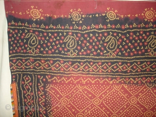 Tie and Dye(Cotton)Odhani From Kutch Gujarat, India.This were traditionally used mainly by Bhanushali family of Kutch Gujarat. India.C.1900.Its size is 170cmx215cm(DSC06019 New).           