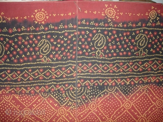 Tie and Dye(Cotton)Odhani From Kutch Gujarat, India.This were traditionally used mainly by Bhanushali family of Kutch Gujarat. India.C.1900.Its size is 170cmx215cm(DSC06019 New).           