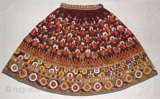 Ghaghra(Skirt)With Cotton and Silk Embroidery.From the Sodha Rajput Group of Kutch Gujarat. India.Its size is 85cmX300cm(DSC02131 New).                