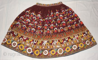 Ghaghra(Skirt)With Cotton and Silk Embroidery.From the Sodha Rajput Group of Kutch Gujarat. India.Its size is 85cmX300cm(DSC02131 New).                