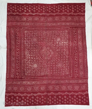 Ceremonial Tie and Dye Odhani(Shawl),Tie and Dye Work on the Khadi-Cotton From Kutch Region of Gujarat, India. c.1900. Its size is 166cmX213cm. This were Traditionally used mainly by Lohana community in Kutch(20200317_155228). 