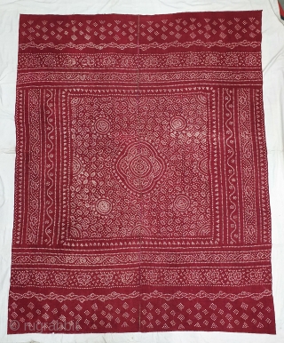 Ceremonial Tie and Dye Odhani(Shawl),Tie and Dye Work on the Khadi-Cotton From Kutch Region of Gujarat, India. c.1900. Its size is 166cmX213cm. This were Traditionally used mainly by Lohana community in Kutch(20200317_155228). 