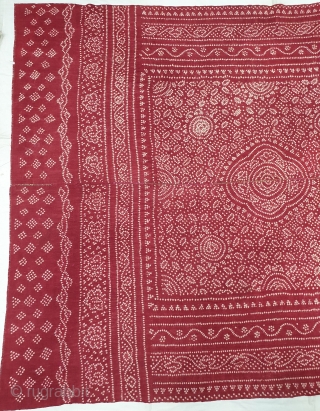 Ceremonial Tie and Dye Odhani(Shawl),Tie and Dye Work on the Khadi-Cotton From Kutch Region of Gujarat, India. c.1900. Its size is 166cmX213cm. This were Traditionally used mainly by Lohana community in Kutch(20200317_155228). 