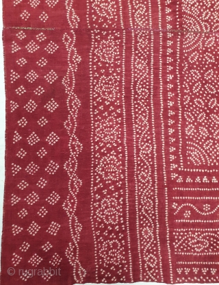 Ceremonial Tie and Dye Odhani(Shawl),Tie and Dye Work on the Khadi-Cotton From Kutch Region of Gujarat, India. c.1900. Its size is 166cmX213cm. This were Traditionally used mainly by Lohana community in Kutch(20200317_155228). 