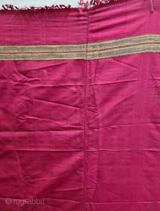 A Very Fine Paithani Plain Weave Dupatta, Its characterised by borders of an oblique Paisley (Ambi)  design,,It’s an Gajji-Silk and zari weave Dupatta,  This type of Dupatta is named after the Paithan  ...
