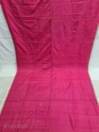 A Very Fine Paithani Plain Weave Dupatta, Its characterised by borders of an oblique Paisley (Ambi)  design,,It’s an Gajji-Silk and zari weave Dupatta,  This type of Dupatta is named after the Paithan  ...