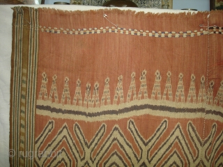 Ceremonial Cloth made for Iban People for Indonesian Export Market.19th Century, Handspun Cotton,Natural Dyes.its made like Indian Patola. Its size is 120cm X230cm(DSC04574 New).         