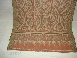 Ceremonial Cloth made for Iban People for Indonesian Export Market.19th Century, Handspun Cotton,Natural Dyes.its made like Indian Patola. Its size is 120cm X230cm(DSC04574 New).         