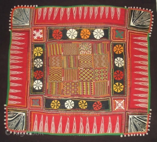 Ceremonial Banjara Baby Jolna From Madhiya Pradesh. India. Known As Jolna. Finely Embroidered And Applied work Banjara Jolna. c.1900. Its Size is 88cmX95cm(DSC04726 New).         