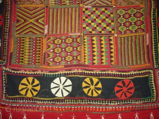 Ceremonial Banjara Baby Jolna From Madhiya Pradesh. India. Known As Jolna. Finely Embroidered And Applied work Banjara Jolna. c.1900. Its Size is 88cmX95cm(DSC04726 New).         