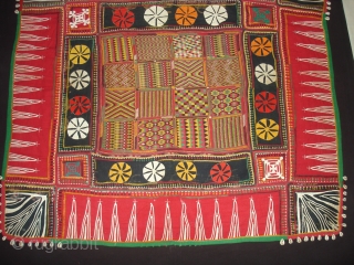 Ceremonial Banjara Baby Jolna From Madhiya Pradesh. India. Known As Jolna. Finely Embroidered And Applied work Banjara Jolna. c.1900. Its Size is 88cmX95cm(DSC04726 New).         